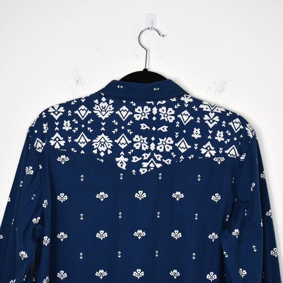 Wrangler Western Snap Button Shirt Sz M Floral Cowgirl Rodeo Artsy Aztec Cotton - Picture 11 of 16